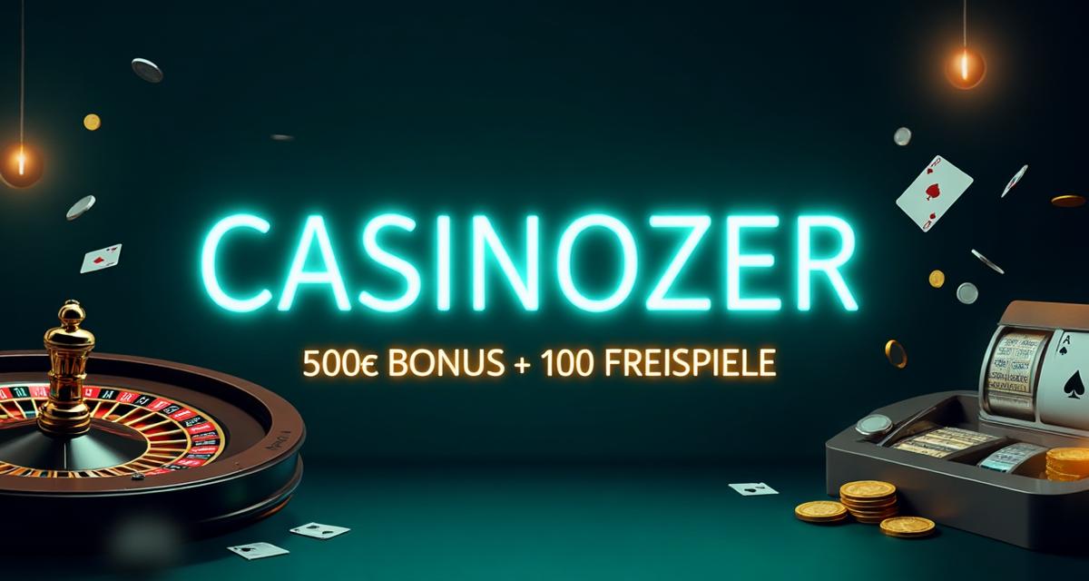 Interface du site web Casinozer montrant les machines à sous et les promotions